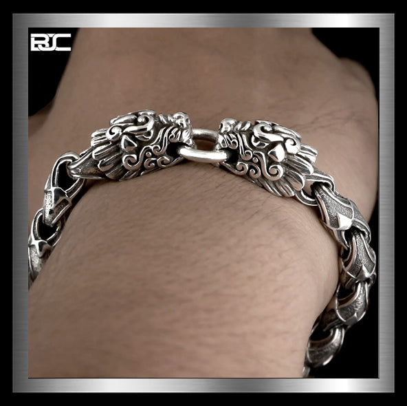 Men's CorbinOne Silver Plated Dragon Head Bracelet – 100Sterling